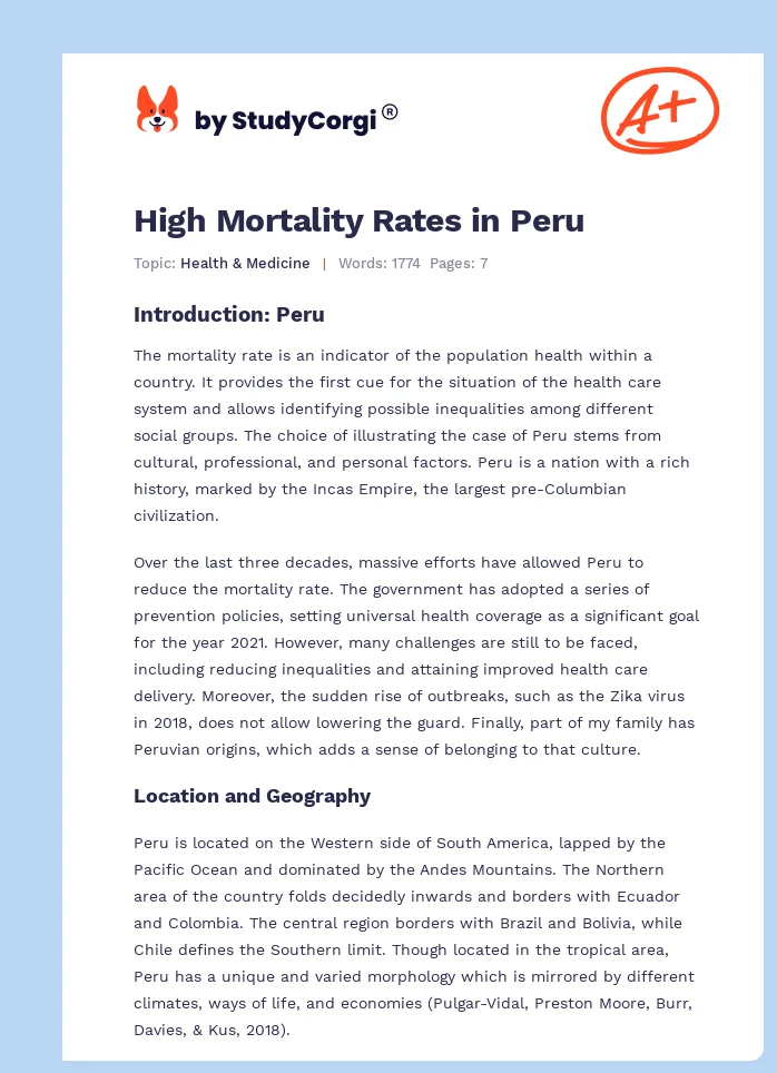 High Mortality Rates in Peru. Page 1