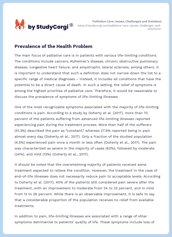 Palliative Care: Issues, Challenges and Solutions. Page 2