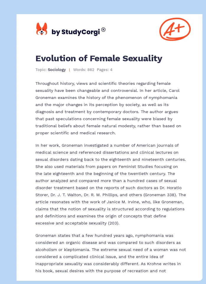 Evolution of Female Sexuality. Page 1