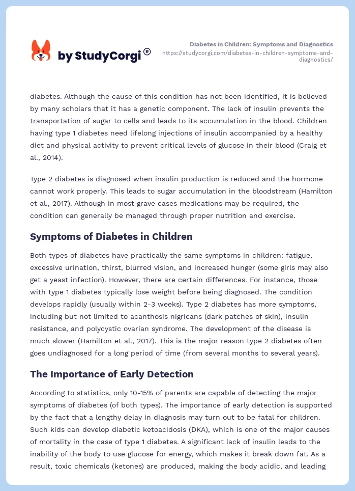 Diabetes in Children: Symptoms and Diagnostics. Page 2