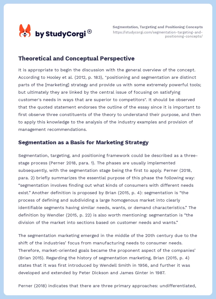 Segmentation, Targeting and Positioning Concepts. Page 2