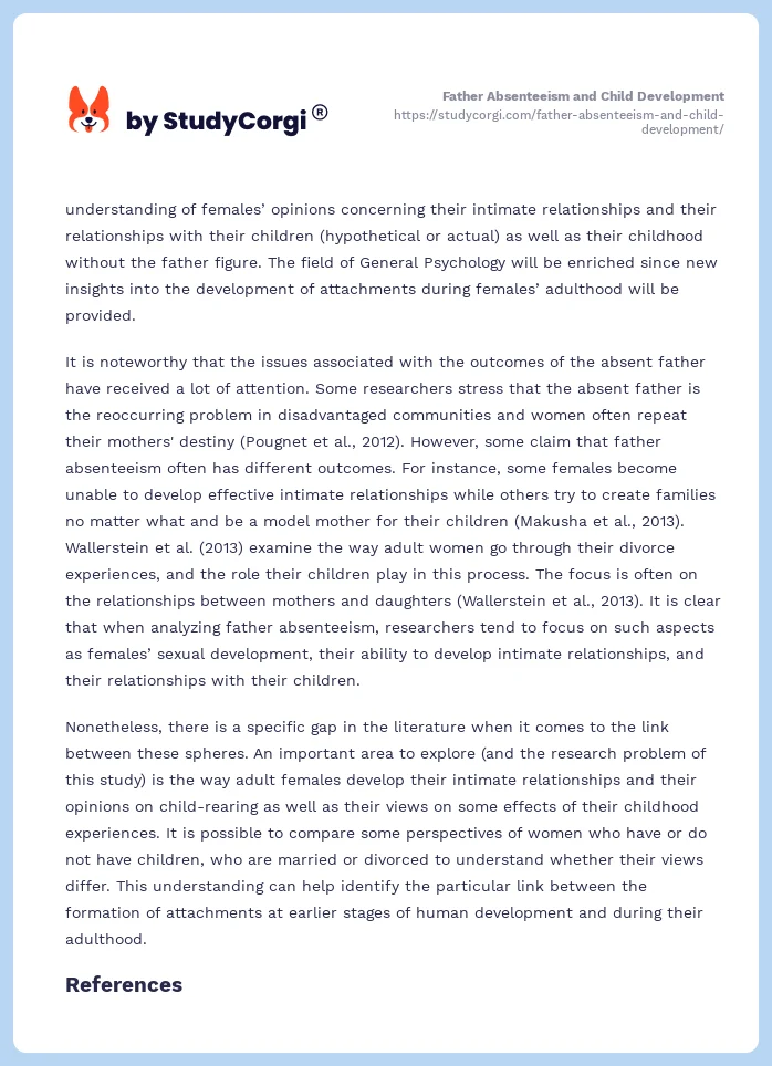 Father Absenteeism and Child Development. Page 2