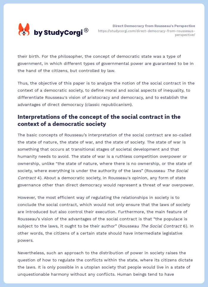 Direct Democracy from Rousseau's Perspective. Page 2