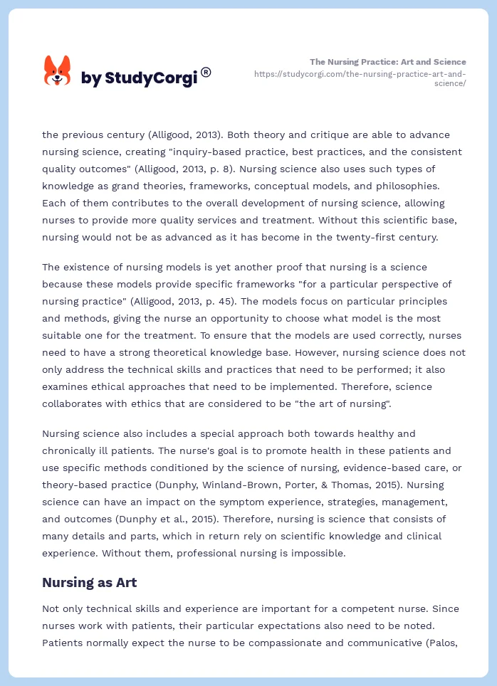 The Nursing Practice: Art and Science. Page 2