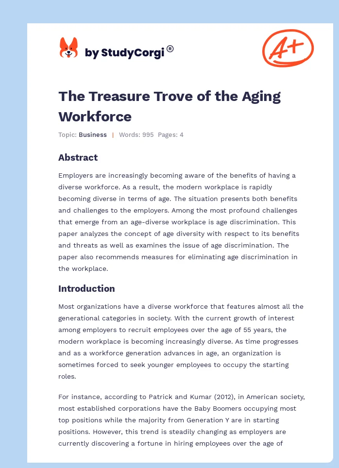 The Treasure Trove of the Aging Workforce. Page 1