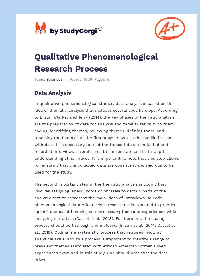 Qualitative Phenomenological Research Process. Page 1