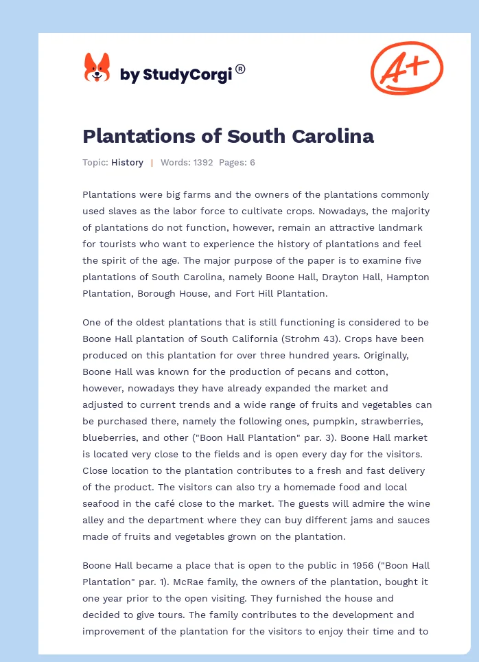 Plantations of South Carolina. Page 1