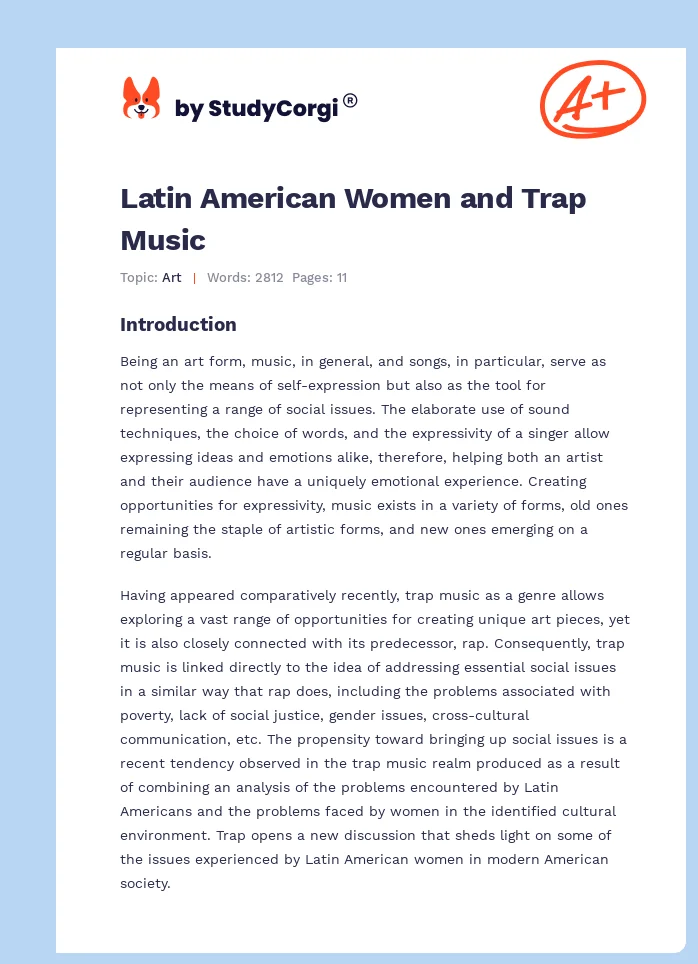 Latin American Women and Trap Music. Page 1