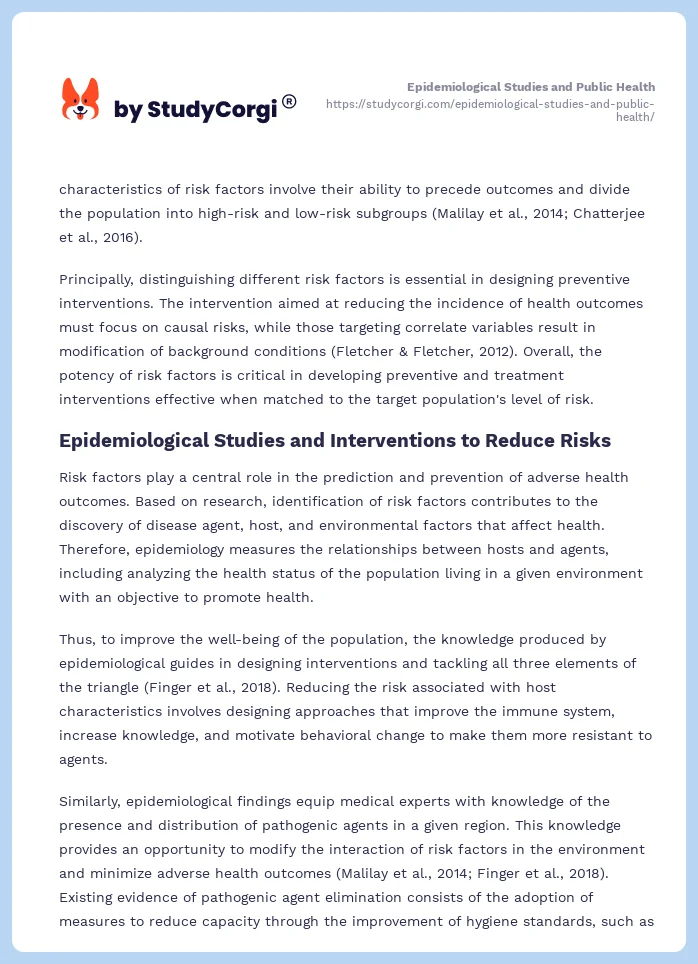Epidemiological Studies and Public Health. Page 2
