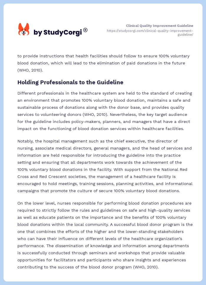 Clinical Quality Improvement Guideline. Page 2