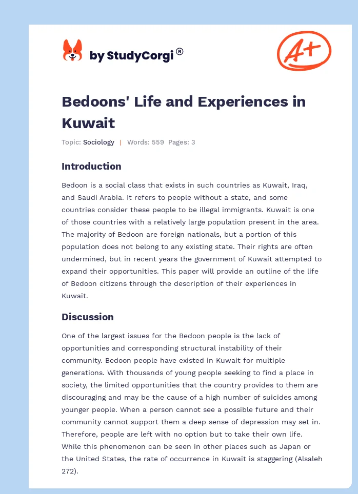 Bedoons' Life and Experiences in Kuwait. Page 1