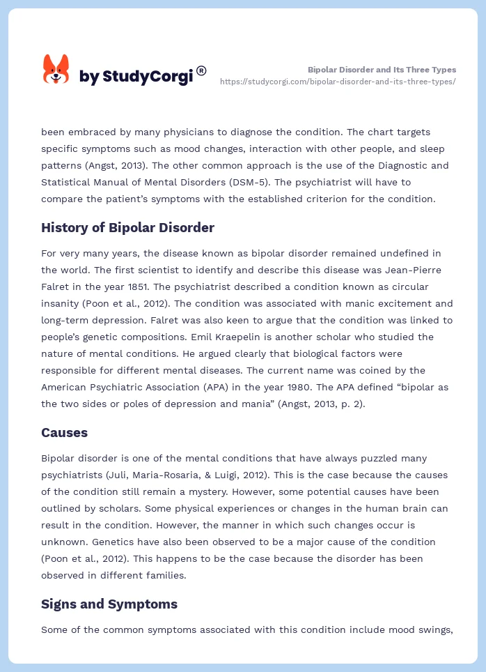 Bipolar Disorder and Its Three Types. Page 2