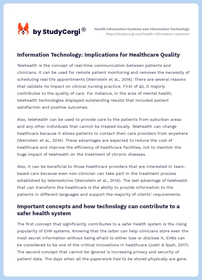 Health Information Systems and Information Technology. Page 2