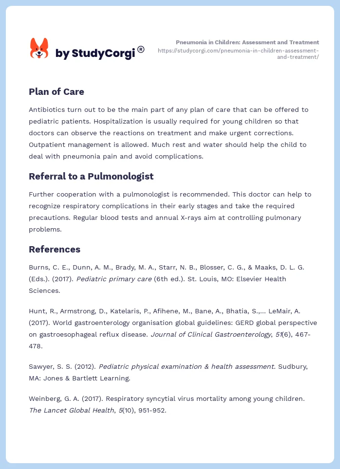 Pneumonia in Children: Assessment and Treatment. Page 2