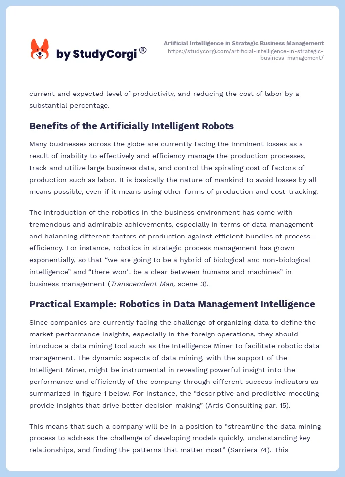 Artificial Intelligence in Strategic Business Management. Page 2