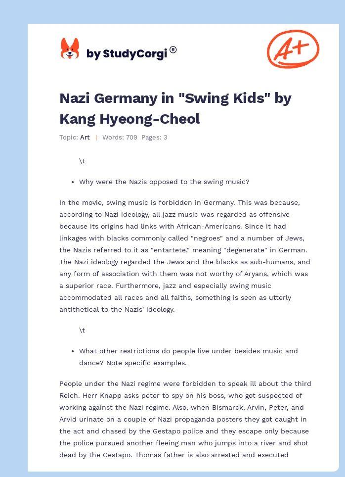 Nazi Germany in "Swing Kids" by Kang Hyeong-Cheol. Page 1