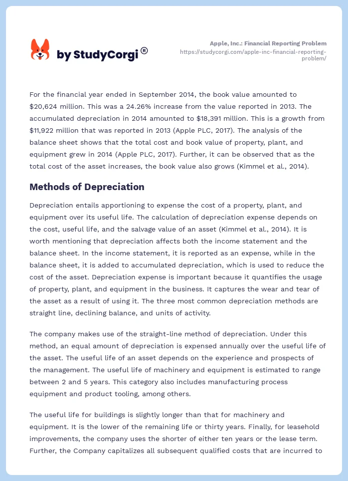 Apple, Inc.: Financial Reporting Problem. Page 2