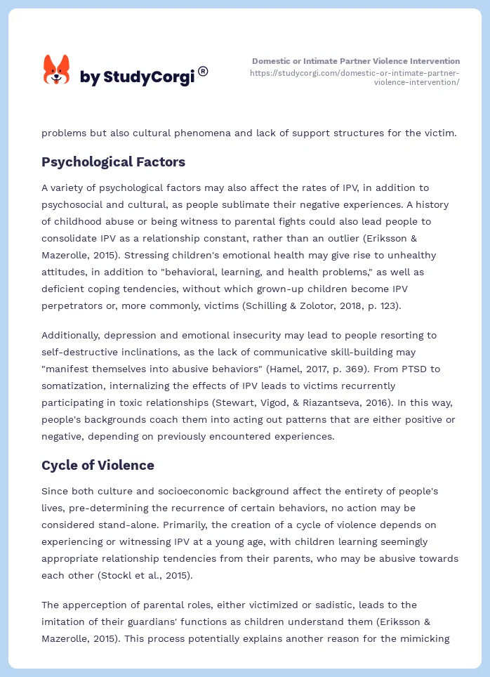Domestic or Intimate Partner Violence Intervention. Page 2