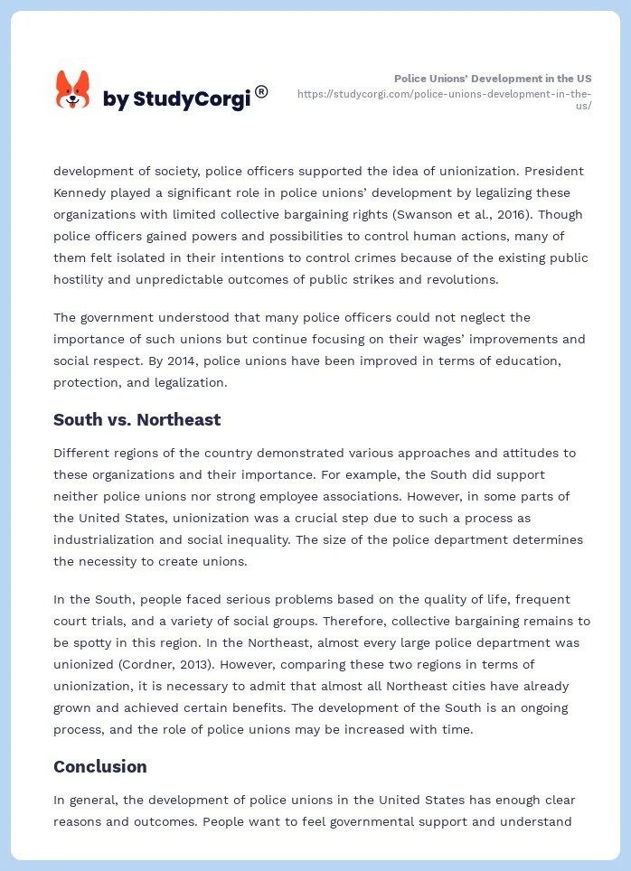 Police Unions’ Development in the US. Page 2