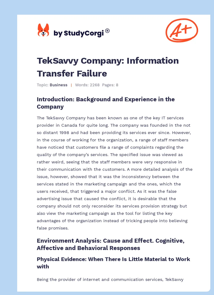 TekSavvy Company: Information Transfer Failure. Page 1