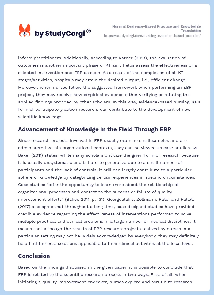 Nursing Evidence-Based Practice and Knowledge Translation. Page 2