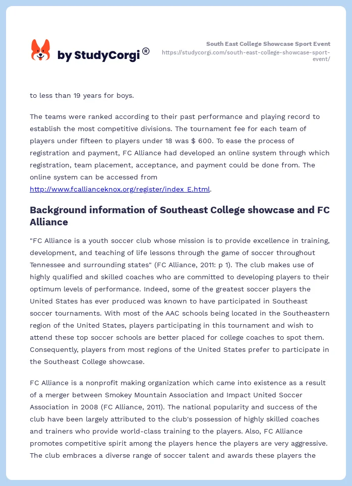 South East College Showcase Sport Event. Page 2