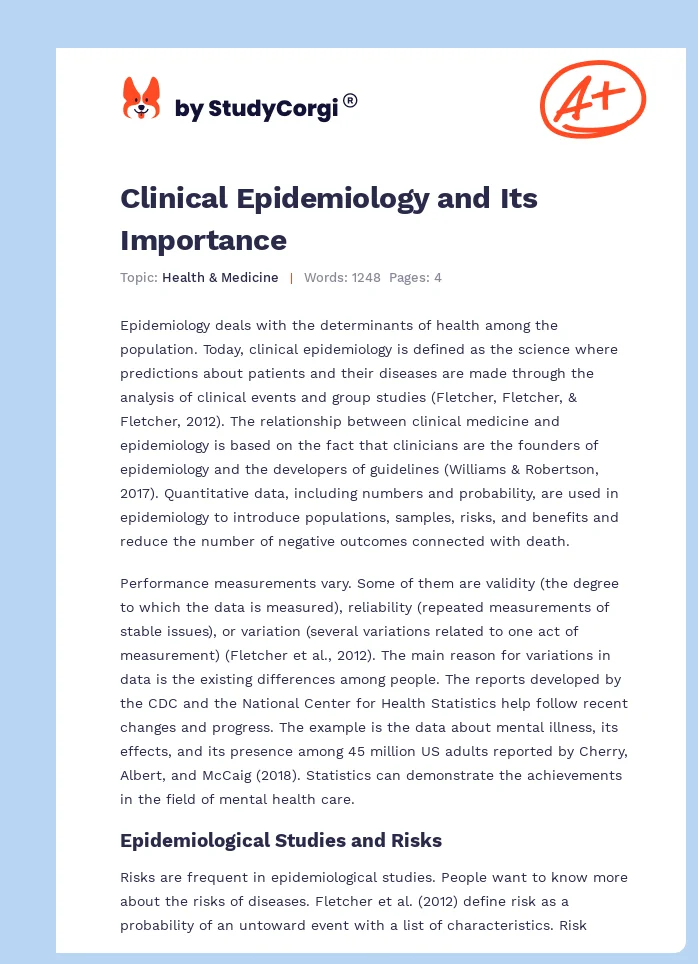 Clinical Epidemiology and Its Importance. Page 1