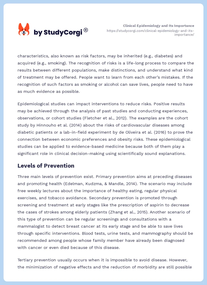 Clinical Epidemiology and Its Importance. Page 2