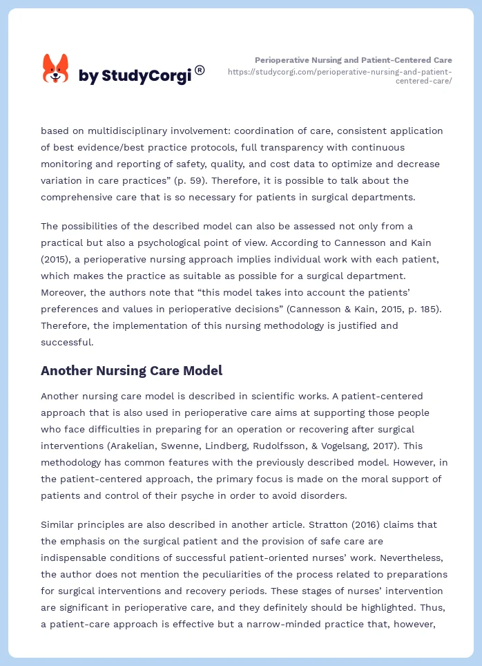 Perioperative Nursing and Patient-Centered Care. Page 2
