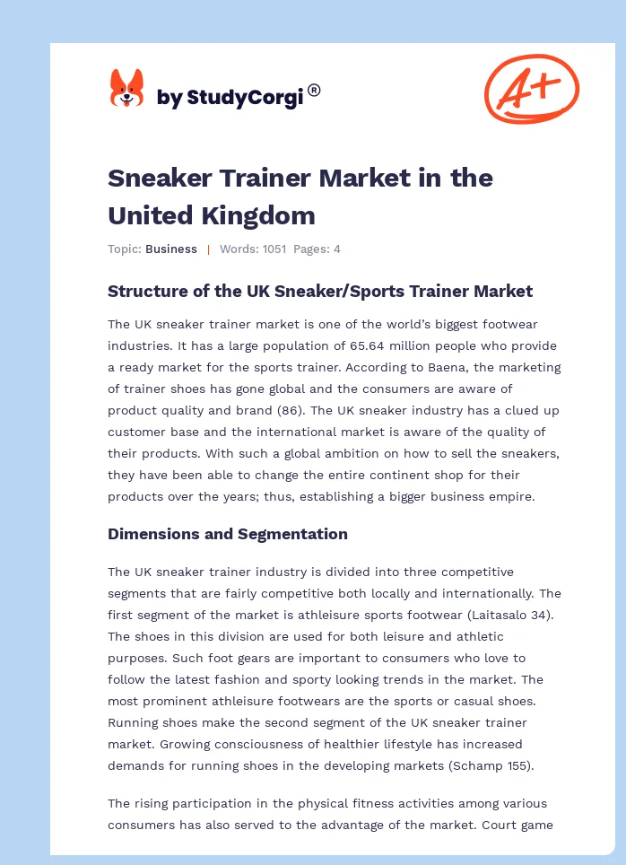 Sneaker Trainer Market in the United Kingdom. Page 1