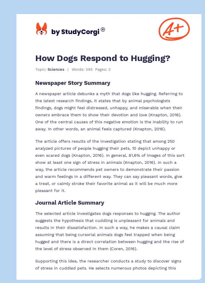 How Dogs Respond to Hugging?. Page 1