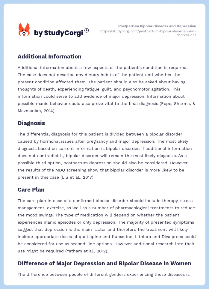 Postpartum Bipolar Disorder and Depression. Page 2