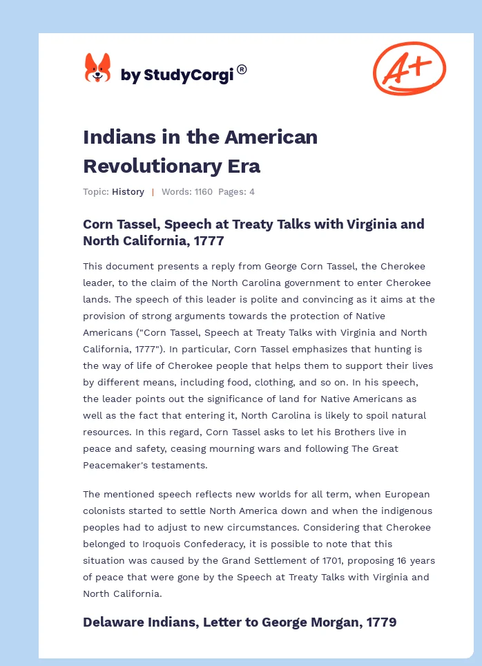 Indians in the American Revolutionary Era. Page 1