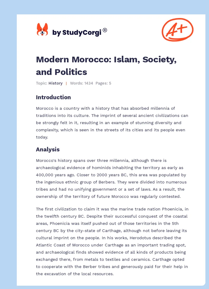 Modern Morocco: Islam, Society, and Politics. Page 1
