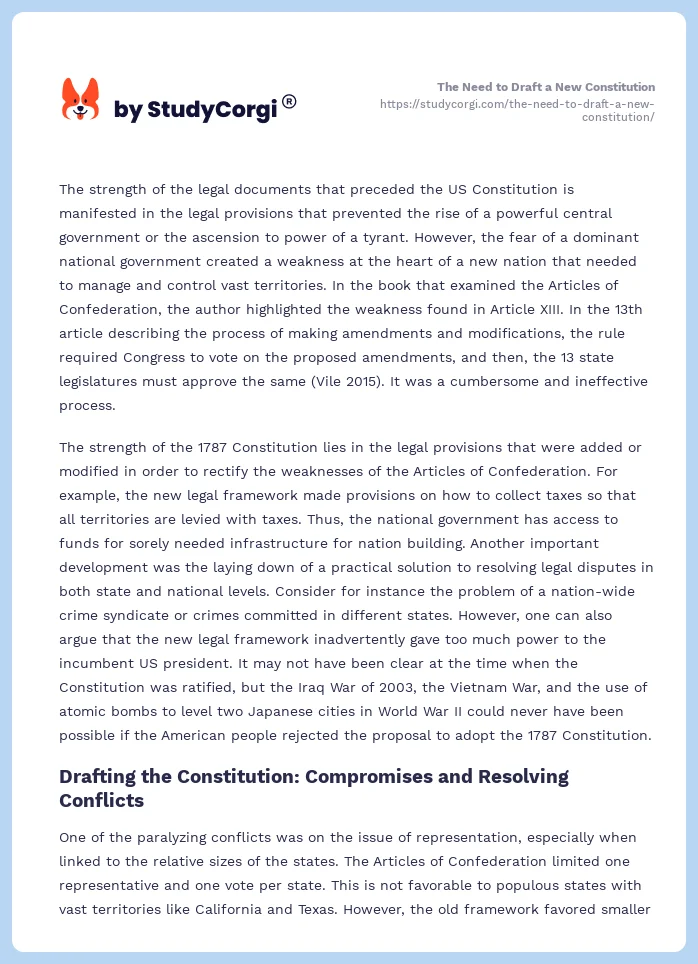 The Need to Draft a New Constitution. Page 2