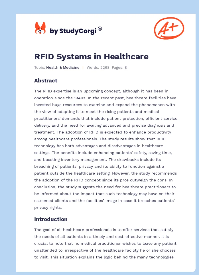 RFID Systems in Healthcare. Page 1