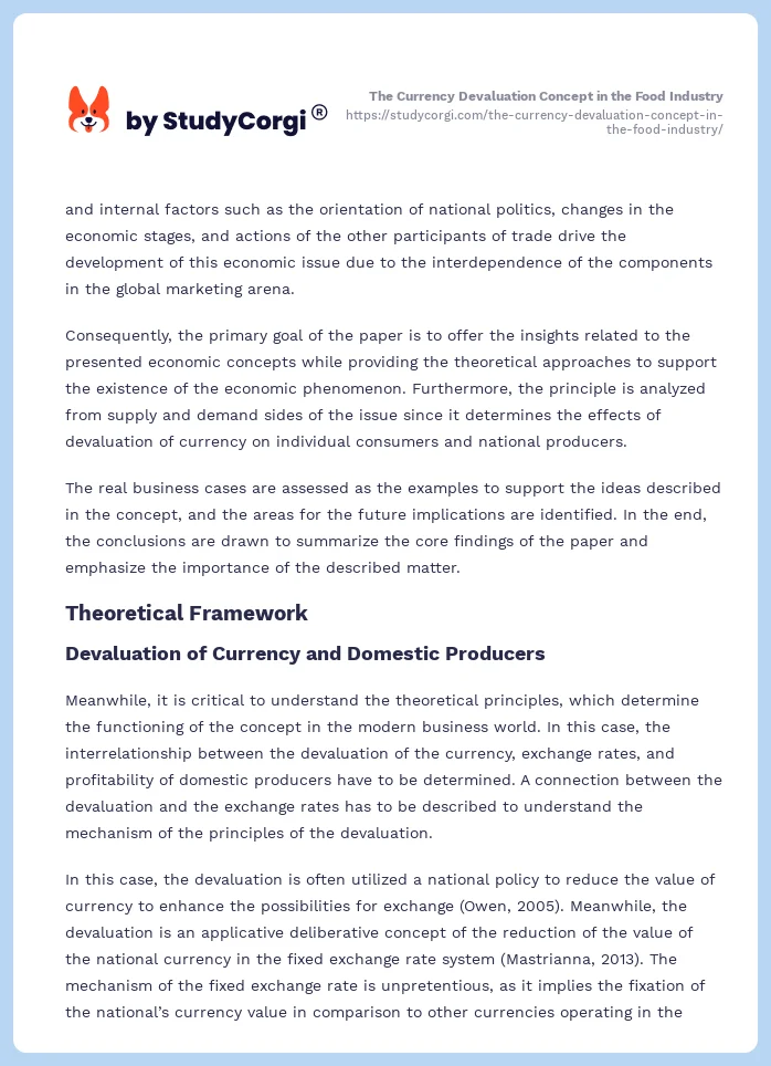 The Currency Devaluation Concept in the Food Industry. Page 2