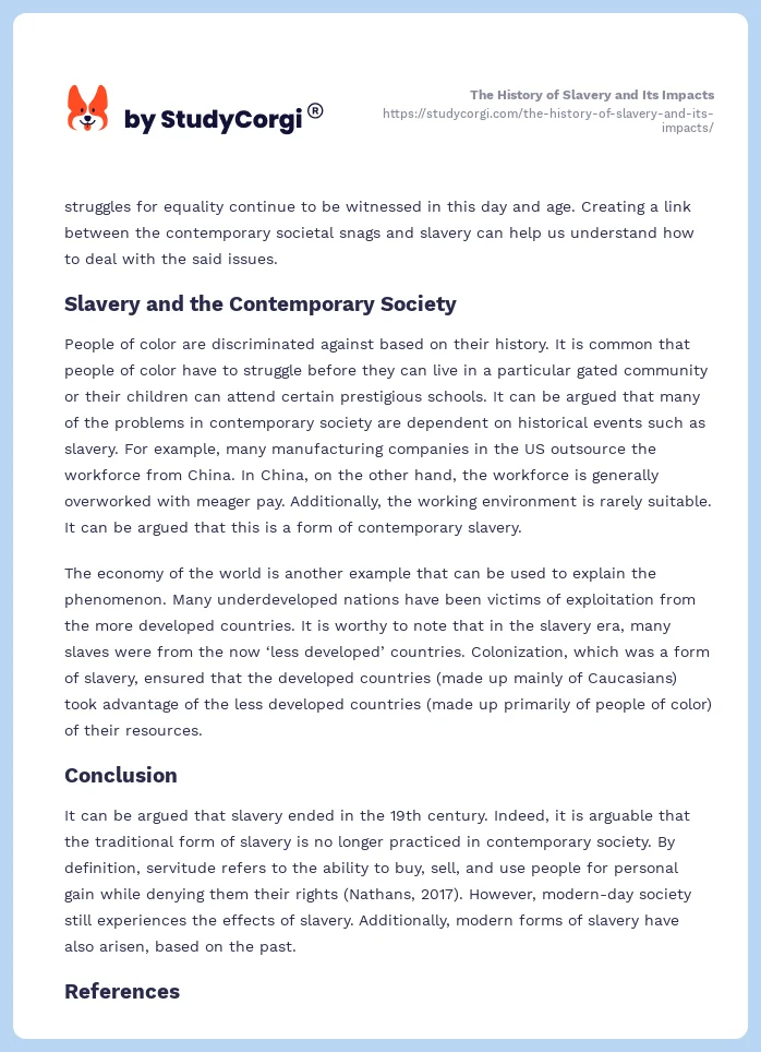 The History of Slavery and Its Impacts. Page 2