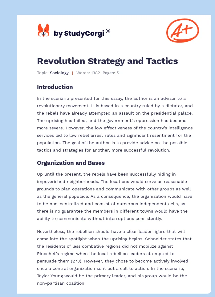 Revolution Strategy and Tactics. Page 1