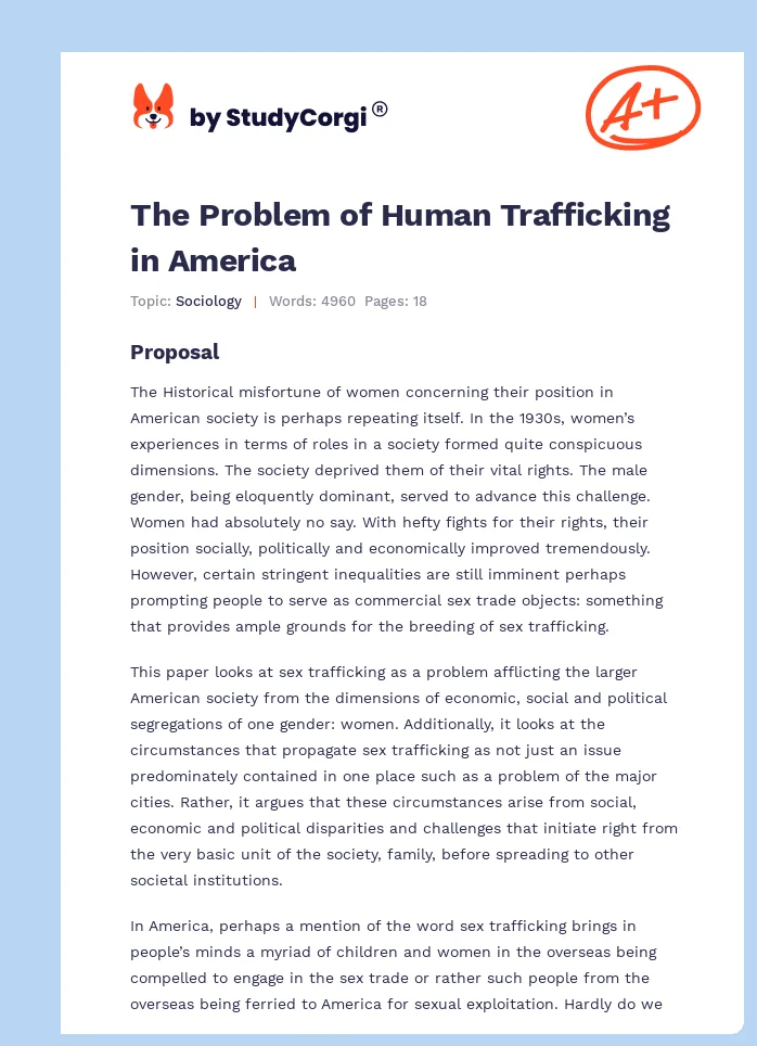 The Problem of Human Trafficking in America. Page 1