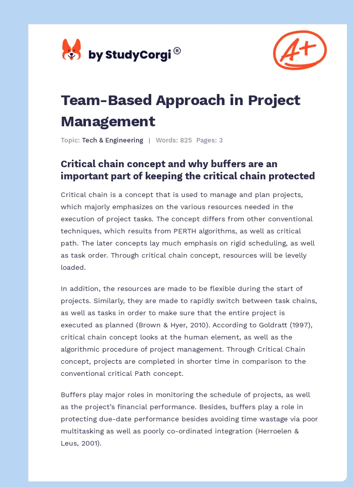 Team-Based Approach in Project Management. Page 1