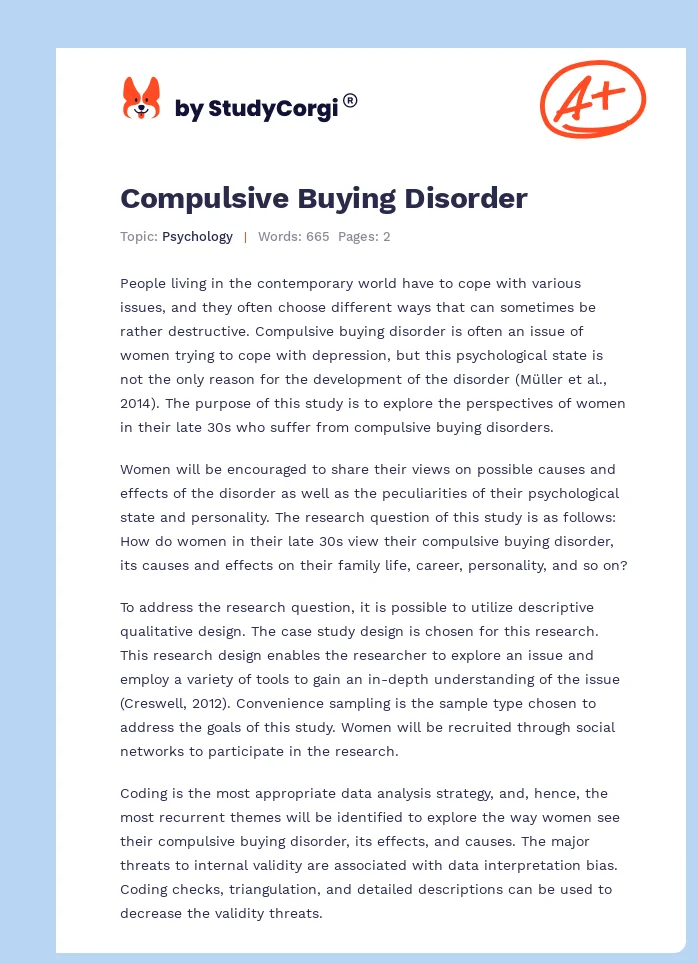 Compulsive Buying Disorder. Page 1