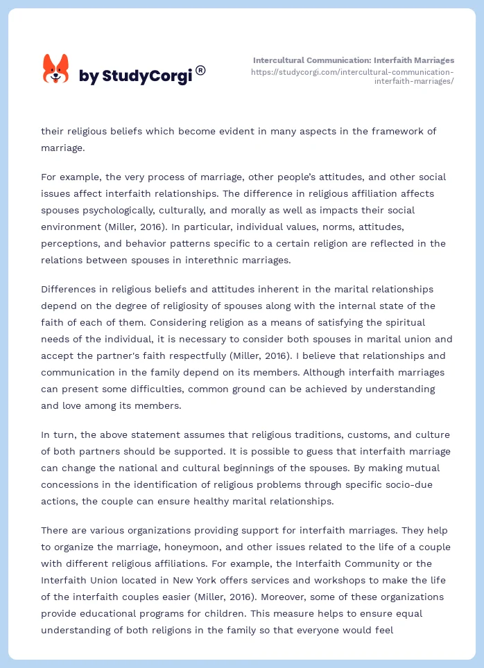 Intercultural Communication: Interfaith Marriages. Page 2