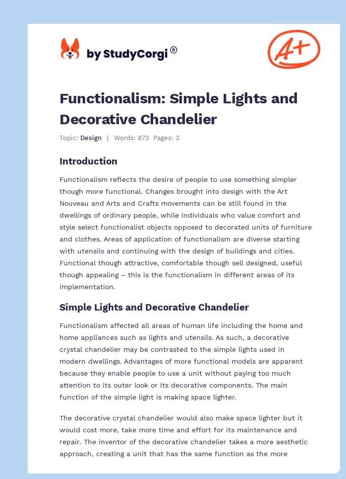 Functionalism: Simple Lights and Decorative Chandelier. Page 1