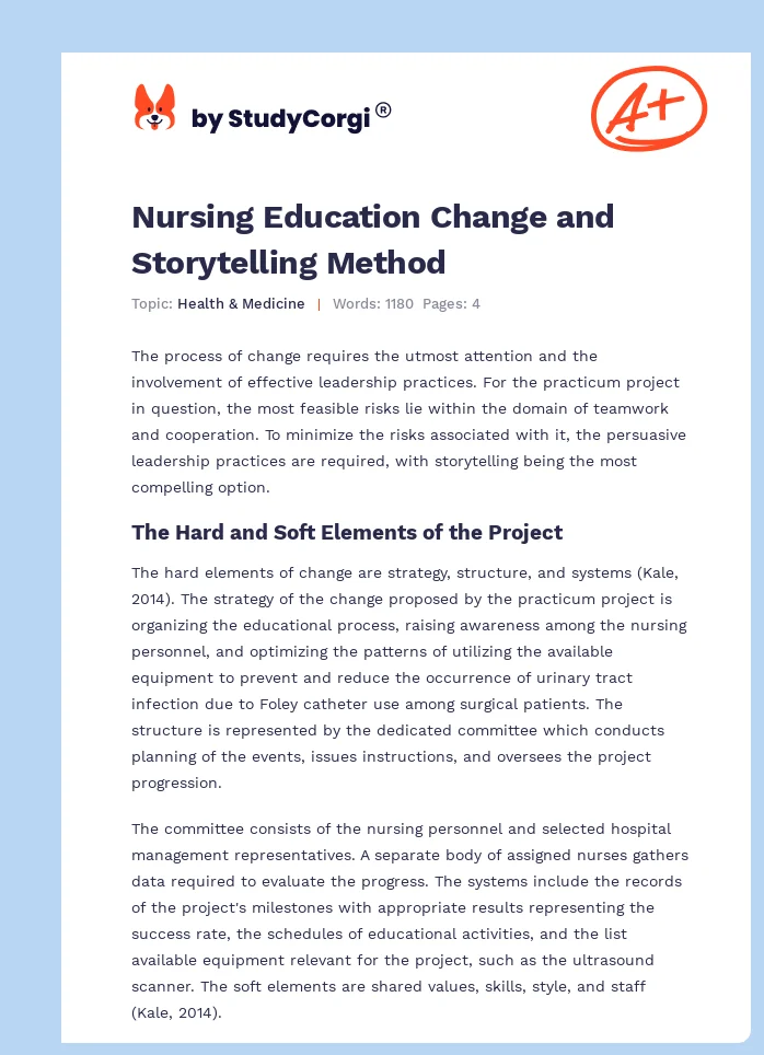 Nursing Education Change and Storytelling Method. Page 1