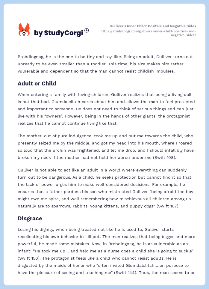 Gulliver’s Inner Child: Positive and Negative Sides. Page 2
