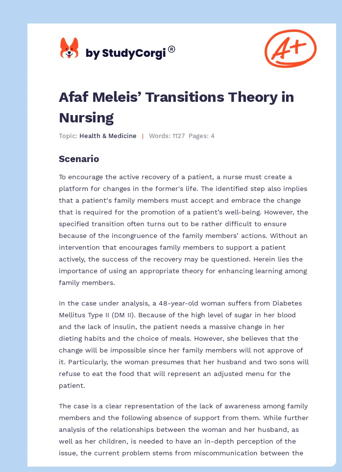 Afaf Meleis’ Transitions Theory in Nursing. Page 1