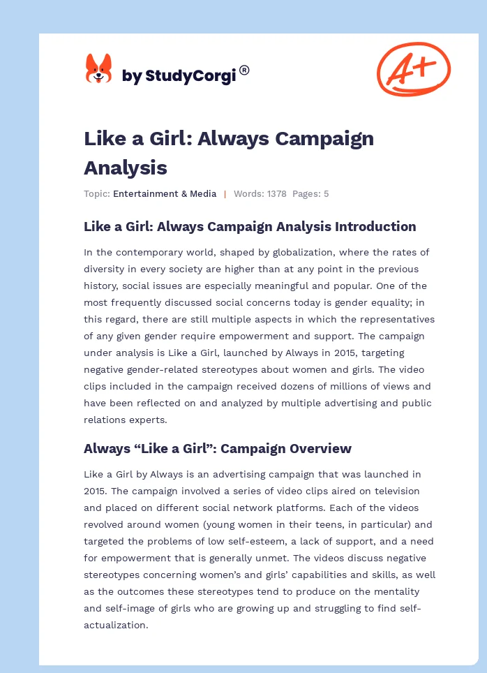 Like a Girl: Always Campaign Analysis