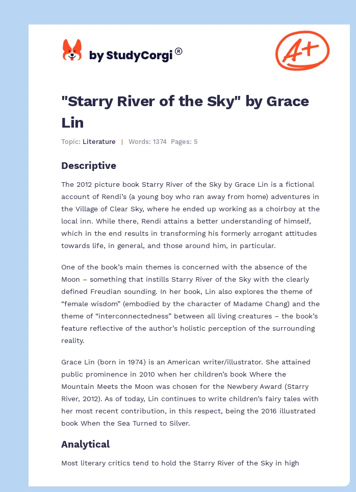 "Starry River of the Sky" by Grace Lin. Page 1