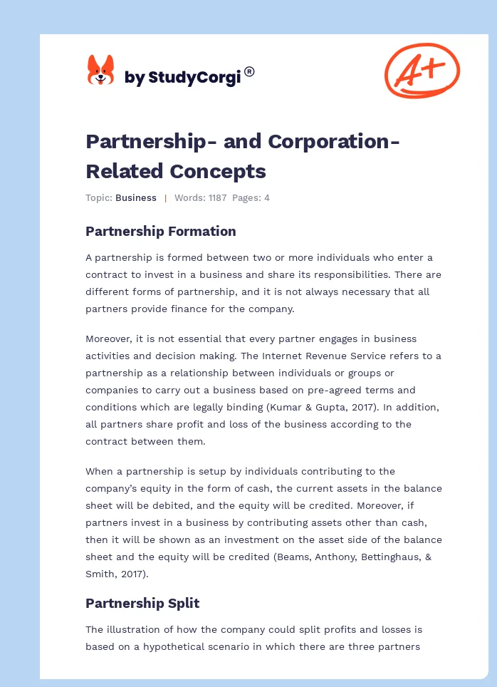 Partnership- and Corporation-Related Concepts. Page 1